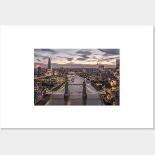 London River Thames Dusk Posters and Art